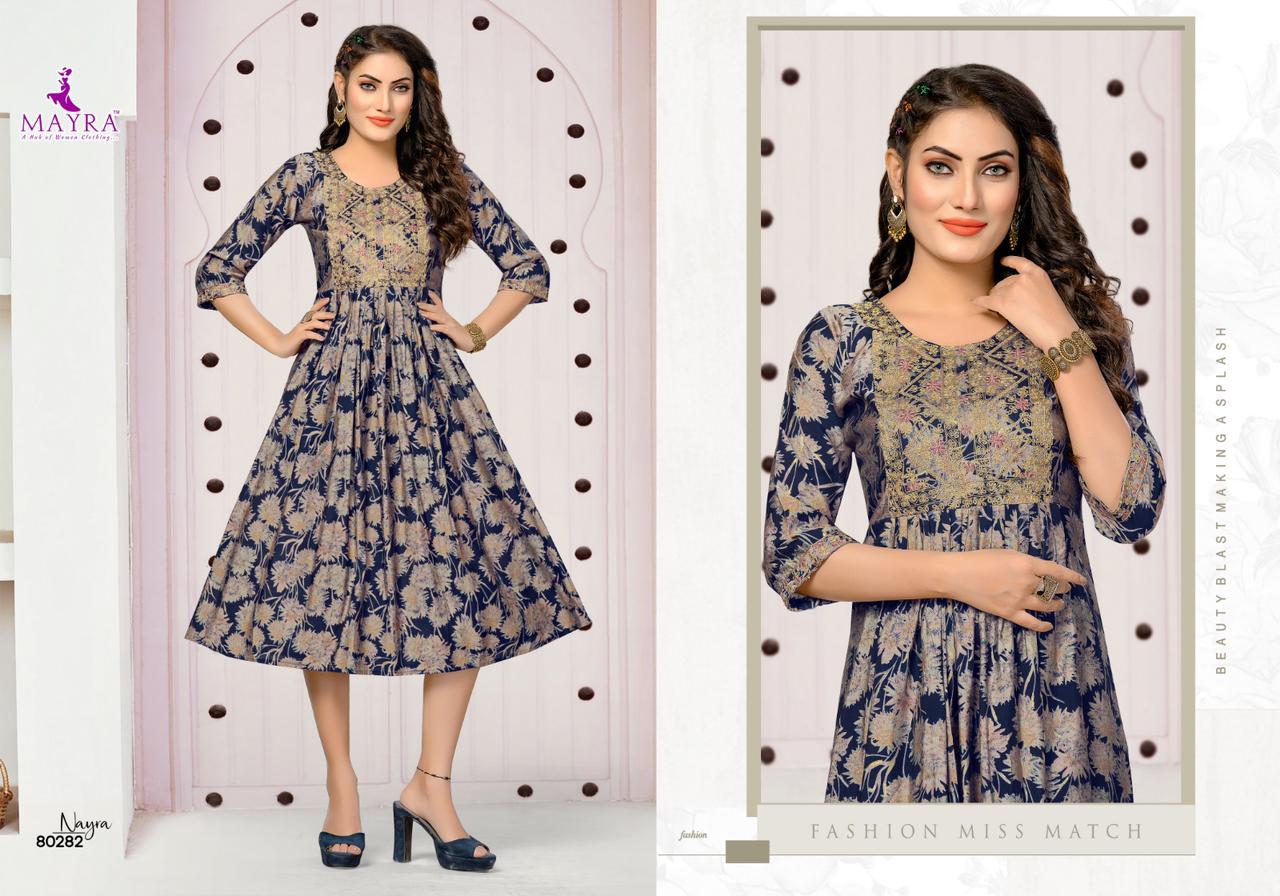 Mayra Nayra Anarkali Printed Kurtis Catalog
